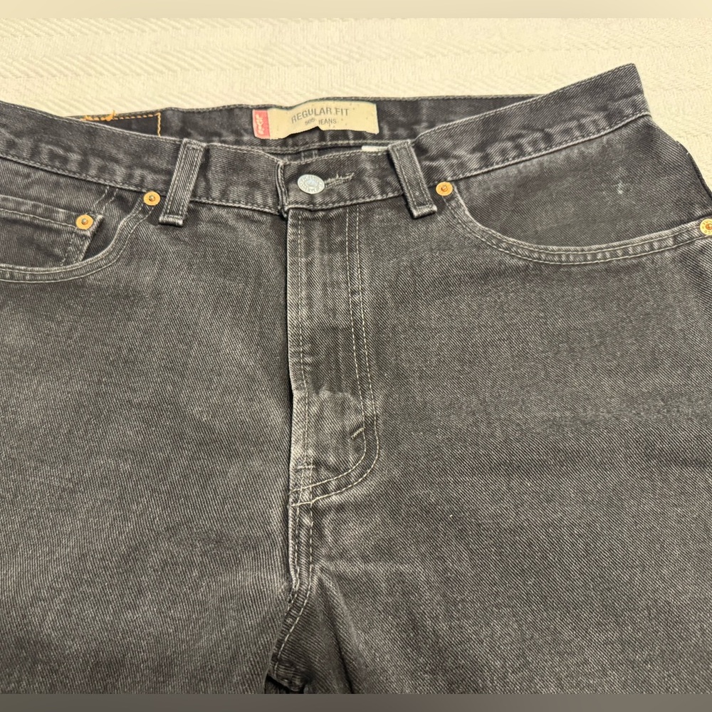 Levi's Men's 505 Black Jeans 34/30 - Picture 2 of 12